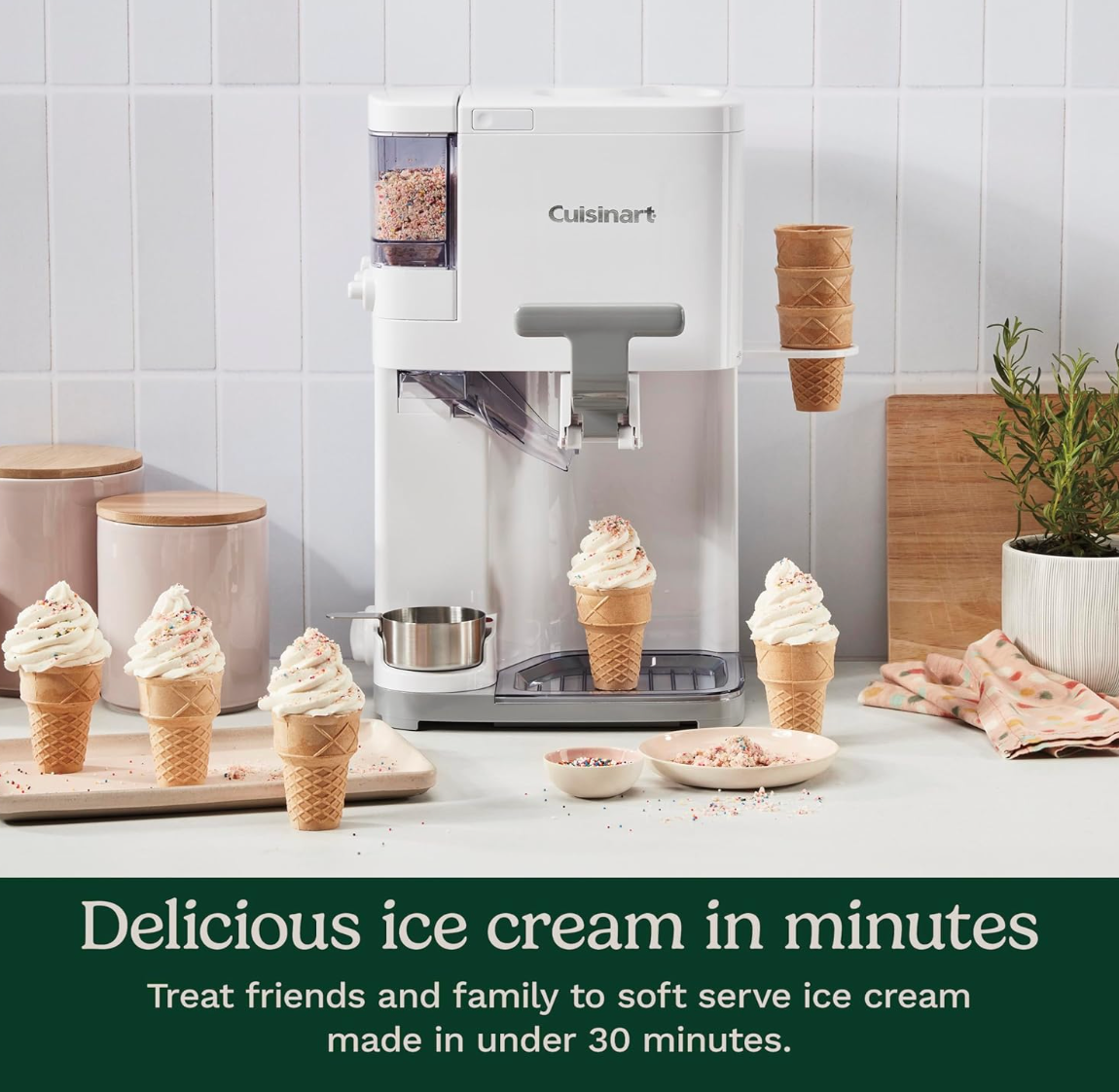 Cuisinart ICE-48 Soft Serve Ice Cream Maker – 1.5 Quart Frozen Dessert Machine for Ice Cream, Frozen Yogurt, Sorbet, Gelato & Mix-Ins