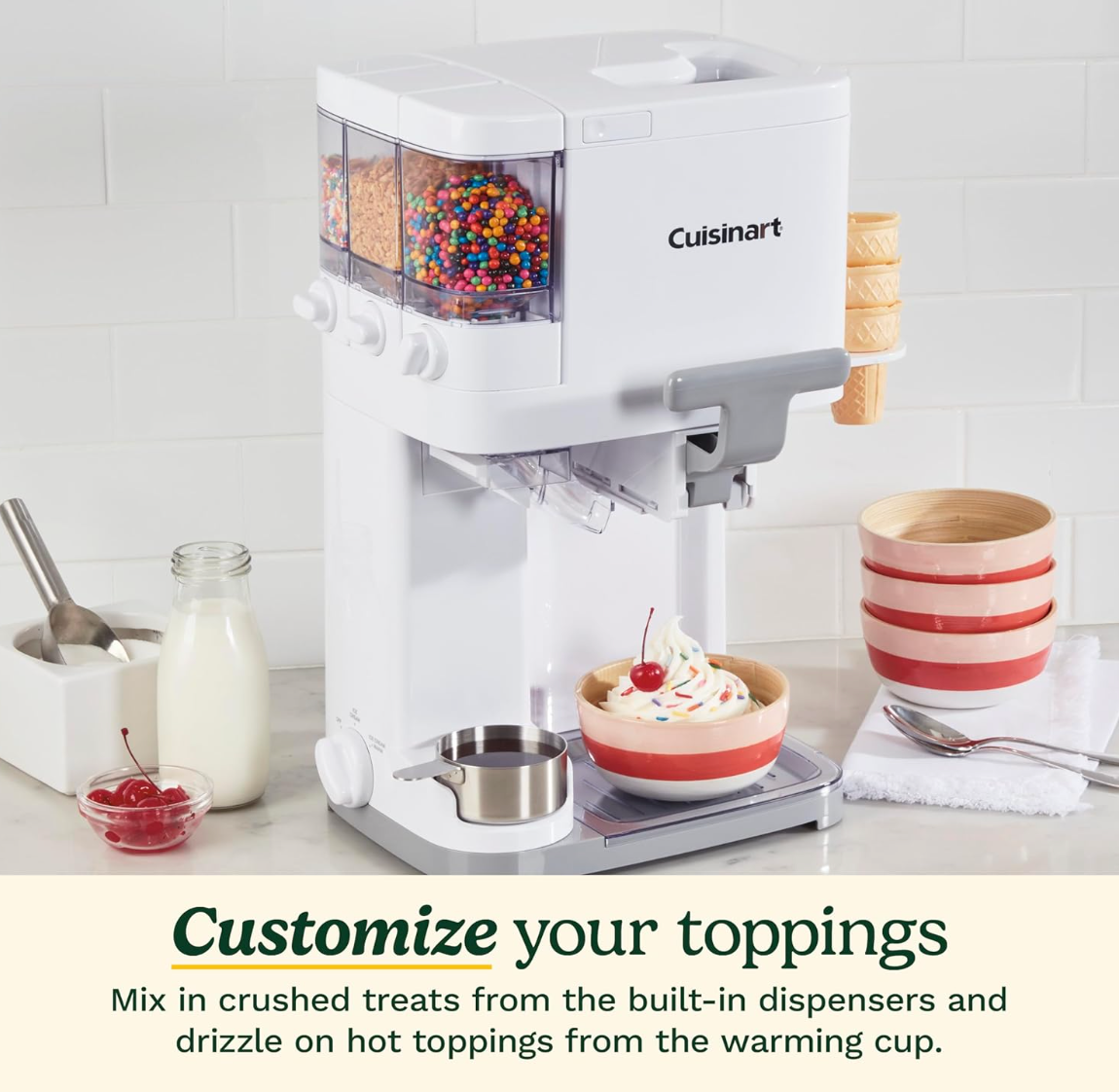 Cuisinart ICE-48 Soft Serve Ice Cream Maker – 1.5 Quart Frozen Dessert Machine for Ice Cream, Frozen Yogurt, Sorbet, Gelato & Mix-Ins