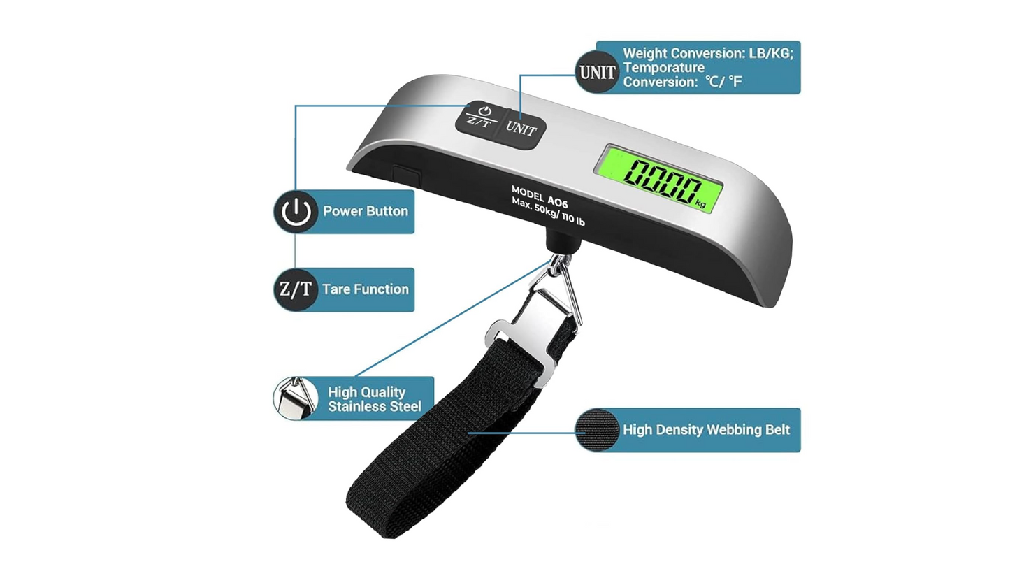 Electronic Hanging Luggage Scale with LCD Display – Portable and Accurate Travel Suitcase & Hand Luggage Weight Monitor