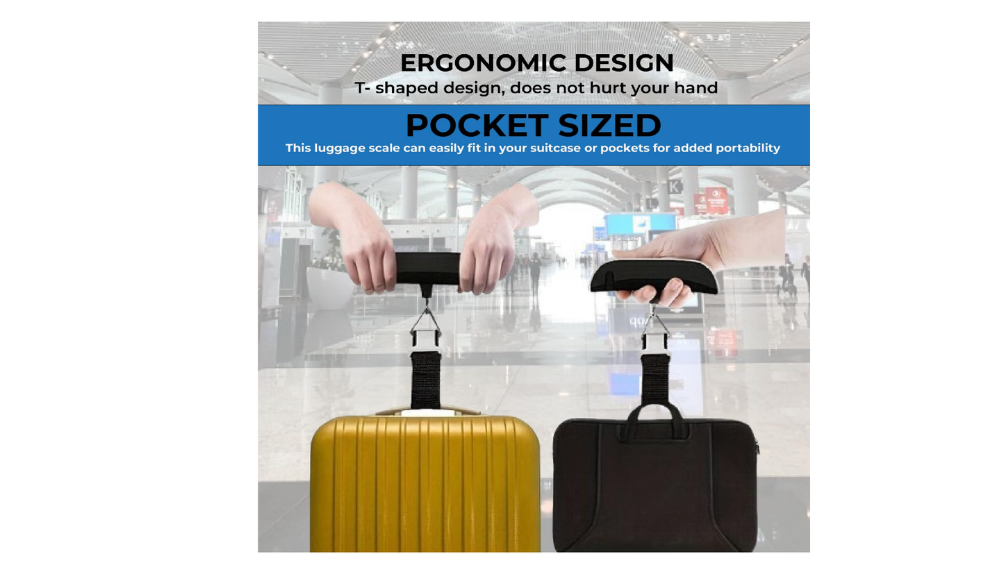 Electronic Hanging Luggage Scale with LCD Display – Portable and Accurate Travel Suitcase & Hand Luggage Weight Monitor